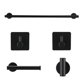 Bathroom Matte Black Hardware Accessories 5 Pieces Set W121765138