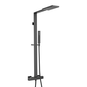 Matte Black Wall Mounted Shower Combo Set with Shower Head and Handheld Shower W121784111
