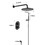 10" Rainfall Shower Head Thermostatic Complete Shower System Matte Black W121784365