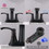 Bathroom Centerset Pull Out Matte Black 4 inch with Pull Down Sprayer Utility Sink Faucet W121792196