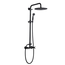Handshower Shower Head with Handheld Shower System with 8" Rain Shower HeadRain Shower System Dual Shower Combo Matte Black W1219106070