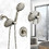 Classic High Pressure Single Handle 6-Spray Patterns Rain Shower Head with Handheld Shower (Valve Included) W121942869