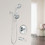 Shower System with Tub Spout Rain Shower Tub Set, High Pressure Dual 2 in 1 Shower Combo Faucet with Valve W121946399