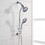 Drill-Free Stainless Steel Slide Bar Combo Rain Showerhead 7-Setting Hand, Dual Shower Head Spa System W121947468