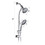 Drill-Free Stainless Steel Slide Bar Combo Rain Showerhead 7-Setting Hand, Dual Shower Head Spa System W121947468