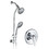 Drill-Free Stainless Steel Slide Bar Combo Rain Showerhead 7-Setting Hand, Dual Shower Head Spa System (Rough-in Valve Included) W121947651