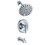 Single Handle 6-functions Shower Head Set with Tub Spout (Valve Included) W121949142