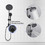 5-Setting Handheld Shower System Slide Bar Combo Rain Showerhead, Dual Shower Head Spa System W121952131