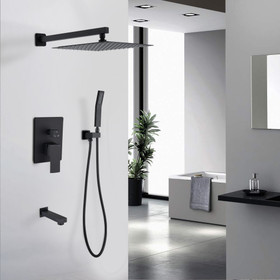 10 inch Shower Head Kit Shower System Shower Faucet with Tub Spout Faucet and Hand-Held Pressure Balance W121956596