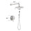 Wall Mounted Round Shower Combo Set with 10" Rain Shower head and Handheld Shower Head Set with Pressure Balancing Valve W121957635