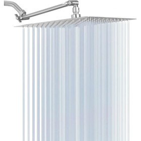 Brushed Nickel 10" Square Rainfall & High Pressure Stainless Steel Bath Shower Head W121960066