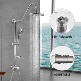 Shower Head with Handheld Shower System with 8" Rain Shower Head W121961282
