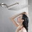 12" Square Rainfall & High Pressure Stainless Steel Bath Showerhead, Waterfall Full Body Coverage with Silicone Nozzle W121964379