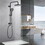 Shower Head with Handheld Shower System with 8" Rainfall Shower Head Shower System Dual Shower Combo 3-Setting Handheld Sprayer with Slide Bar Matte Black W121991682