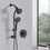 Drill-Free Stainless Steel Slide Bar Combo Rain Showerhead 7-Setting Hand, Dual Shower Head Spa System (Rough-in Valve Included) W1219P155443