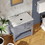 30" Gray Bathroom Vanity and Sink Combo Marble Pattern Top w/Mirror Faucet&Drain W1223S00002