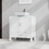 Goodyo 30" Bathroom Vanity and Sink Combo Glass Top Cabinet w/Mirror, White W1223S00005