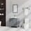 Goodyo 30" Bathroom Vanity and Sink Combo Glass Top Cabinet w/Mirror, Gray W1223S00006
