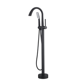 Tub Filler Faucet Single Handle Free Standing Bathtub Shower Mixer Tap with Hand Shower W122457951