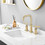 Widespread Bathroom Faucet 3 Hole 2 Handle Vanity Sink Faucet, Brushed Golden W122458064