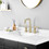 Widespread Bathroom Faucet 3 Hole 2 Handle Vanity Sink Faucet, Brushed Golden W122458064