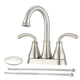 2-Handle Bathroom Sink Faucet with Pop-Up Drain (Brushed Nickel) W122458634