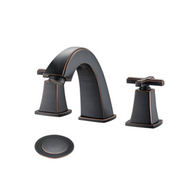 Widespread Bathroom Faucet 8 inch 2 Handles with Drain assembly, Oil-Rubbed Bronze W122460119