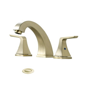 Widespread 2 Handles Bathroom Faucet with Pop Up Sink Drain (Brushed Golden)