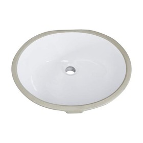 White Oval Undermount Bathroom Sink with Overflow W122549614