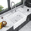 Ceramic White 24 inch Kitchen Single Bowl Farmhouse Sink Rectangular Vessel Sink W122551345