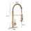 Pull Down Sprayer Spring Kitchen Sink Faucet Brushed Gold W122552138