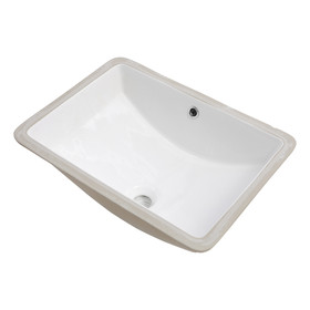 Bathroom Sink Rectangle Deep Bowl Pure White Porcelain Ceramic Lavatory Vanity Sink Basin with Overflow W122552210