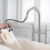 Double Handle Bridge Kitchen Faucet with Pull-Down Spray Head W122562763
