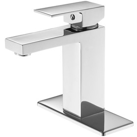 Single Hole Single-Handle Low-Arc Bathroom Faucet with Supply Line in Polished Chrome W123246804