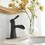 Waterfall Single Hole Single-Handle Low-Arc Bathroom Sink Faucet with Pop-up Drain assembly in Matte Black W123247266