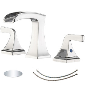 8 in. Widespread 2-Handle Waterfall Bathroom Sink Faucet in Polished Chrome W123247654