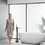 Single-Handle Freestanding Floor Mount Roman Tub Faucet Bathtub Filler with Hand Shower in Matte Black W123247696