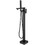 Single-Handle Freestanding Floor Mount Roman Tub Faucet Bathtub Filler with Hand Shower in Matte Black W123247697