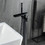Single-Handle Freestanding Floor Mount Roman Tub Faucet Bathtub Filler with Hand Shower in Matte Black W123247698