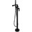 Single-Handle Freestanding Floor Mount Roman Tub Faucet Bathtub Filler with Hand Shower in Matte Black W123247711