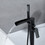 Single-Handle Freestanding Floor Mount Roman Tub Faucet Bathtub Filler with Hand Shower in Matte Black W123247711