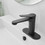 Single Handle Single Hole Bathroom Faucet with Supply Line in Matte Black W123247812