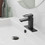 Single Handle Single Hole Low-Arc Bathroom Faucet with Supply Line in Matte Black W123247813