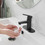 Single Handle Single Hole Low-Arc Bathroom Faucet with Supply Line in Matte Black W123247815