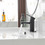 Single Handle Single Hole Low-Arc Bathroom Faucet with Supply Line in Matte Black W123247815