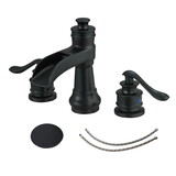 8 in. Waterfall Widespread 2-Handle Bathroom Faucet with Pop-up Drain assembly in Matte Black W1232P160638