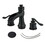 8 in. Waterfall Widespread 2-Handle Bathroom Faucet with Pop-up Drain assembly in Matte Black W1232P160638