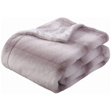 Printed Faux Rabbit Fur Throw, Lightweight Plush Cozy Soft Blanket, 50
