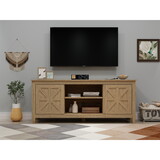 58-inch TV Console Table with 2 barn storage cabinets for TV accessories, DVDs, Booksand other items, Barnwood W1236P152721