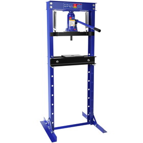 Hydraulic 12 Ton H-Frame Garage Floor Adjustable Shop Press with Plates, 12T, Blue W1239124306